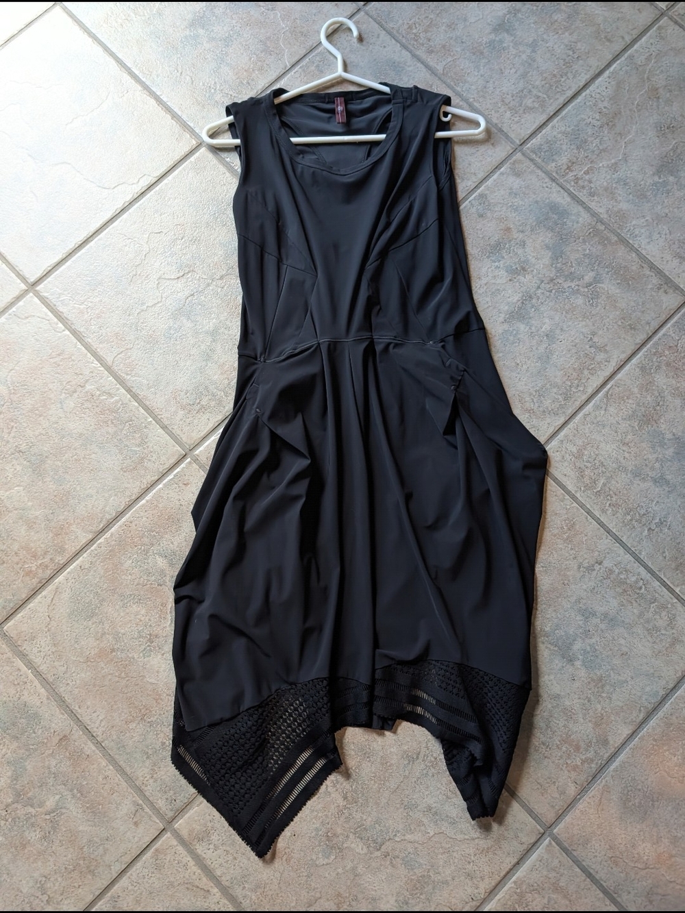 HIGH by Claire Campbell Black Technical Asymmetrical Mesh Hem Dress
